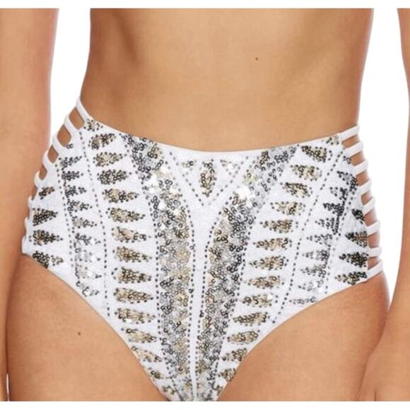 WALK OF FAME SLOANE HIGH WAIST BOTTOMS SZ M $270 - Picture 1 of 16